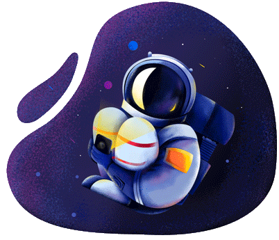 Astronautas su telefonu rankoje